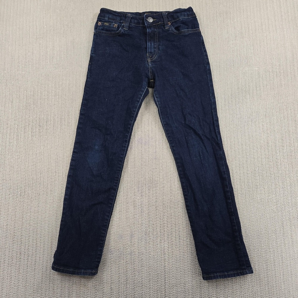 Polo Ralph Lauren Jeans Youth 8 Blue Skinny Stretch Denim Dark Wash Casual